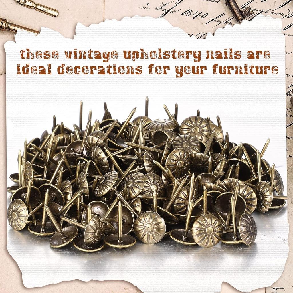 100pcs Diameter 11mm Wooden Jewelry Gift Wine Case Box Sofa Decorative Tack Stud Upholstery Tacks Nail Pushpin Doornail Box Pack