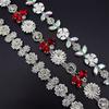 5Yards Rhinestone Chain Trim Shining Crystal Diamond Accessories DIY Craft Gift Flower Shape Decoration Diamond Metal Chains