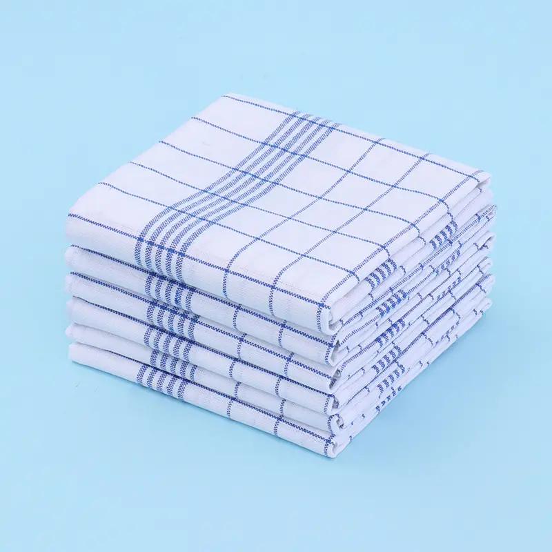 Vintage  Cotton Kitchen Towels - 6/12 Pack, Low Lint, Space-Themed Plaid Design, Hand Wash Only, Ideal for Home & Dining