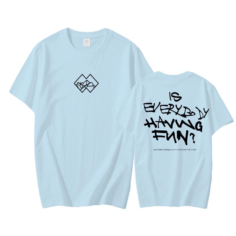 John Summit 2025 New Summer T-shirt 100%Cotton Hip Hop Tshirts Sleeve Printing Punk T Shirt Gothic Streetwear O-neck Tops