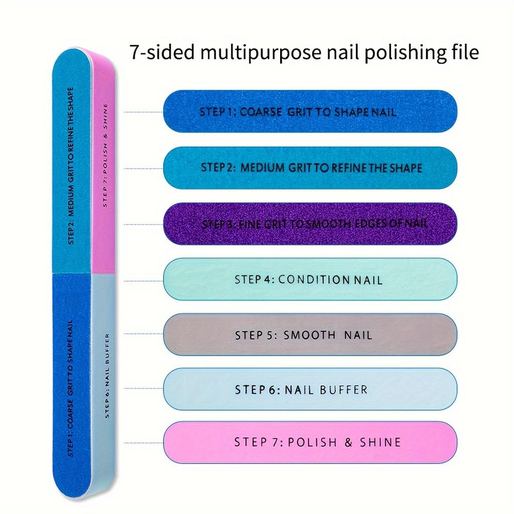 8pcs Manicure Kit Set Rainbow Stainless Steel Nail and Cuticle Clippers Double-sided Nail File Toenail Separator and Cleaning Brush Nail Care Tools