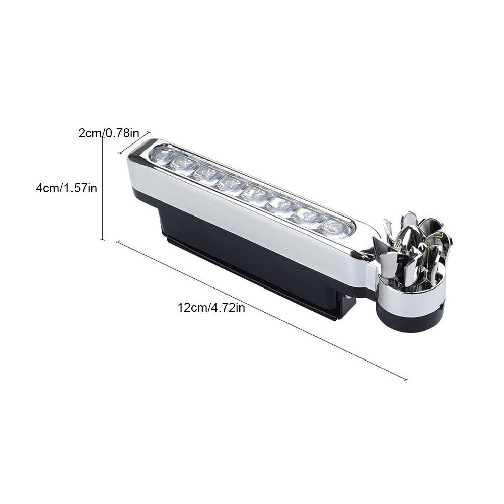 Car LED Daytime Headlight With Wind Powered Fan - 8 LED Rotating Lights In White/Blue For Enhanced Visibility