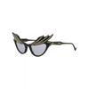 Gucci Cat Eye Frame Acetate Sunglasses Black Black Violet