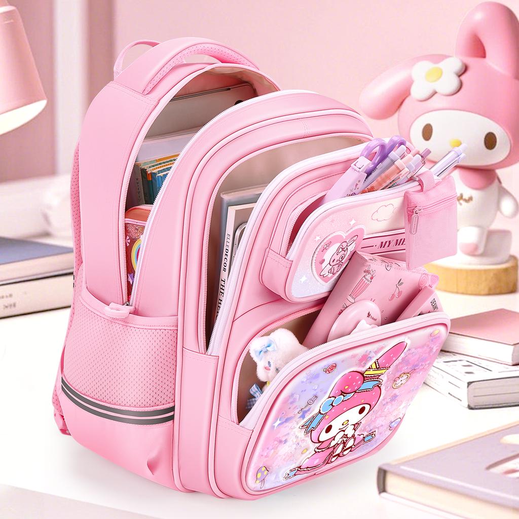 New Sanrio Kuromi My Melody Cinnamoroll Polyester Student Bag Regular Women's Purple/Pink KT0236B