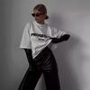 American Printed Cotton Short-Sleeved Women'S Trend Letter T-Shirt Summer Round Neck Pullover Half-Sleeved Women'S T-Shirt