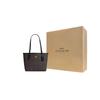 Coach Bolso Tote City 23 Classic Monogram con Logo Metálico Bolso de Compras Bolso de Hombro de Mano Mediano para Mujer Negro Nogal CU759-IMXAQ