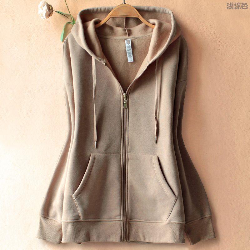 Lm206 Fleece-Lined Casual Warm Jacket Zipper Cardigan