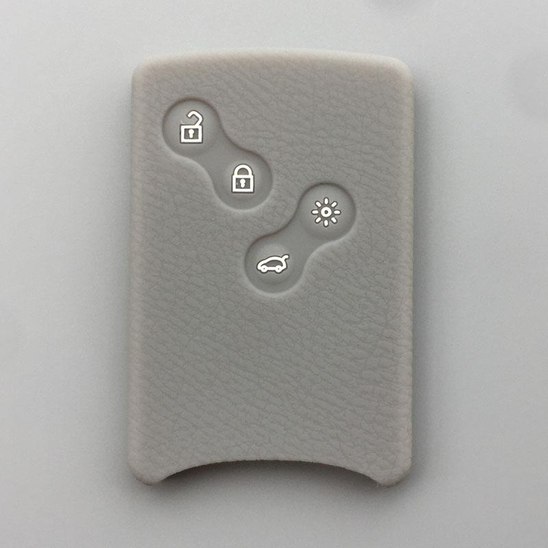 

ZAD Silicone Rubber Car Key Case Cover Holder Shell For Renault Clio Logan Megane 2 3 Koleos Scenic Card 4Button Car-styling fob сірий