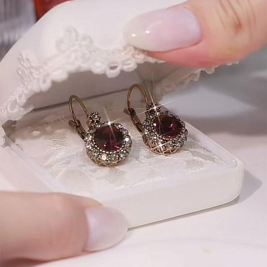 Dámské retro fialové náušnice