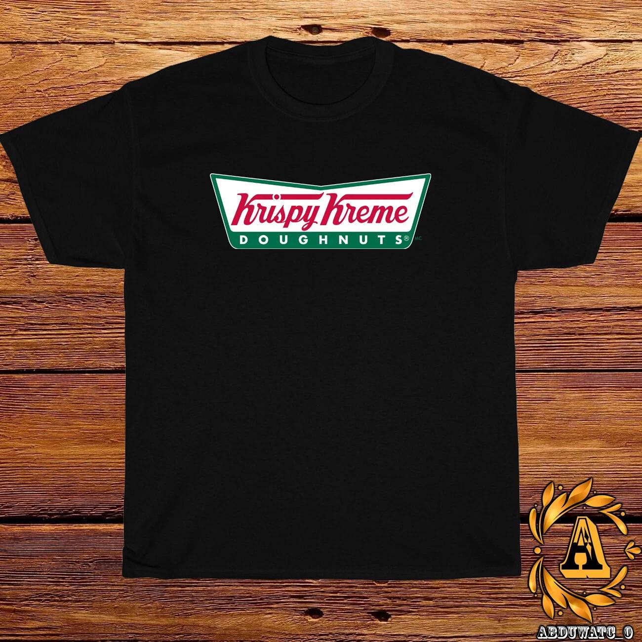 Новая футболка с логотипом ресторана пончиков Krispy Kreme Черный/Серый/Белый/Темно-синий S-5XL L