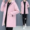 Plus Size Casual Jacket Women's All-match Loose Mid-length Windbreaker Tide Plus Velvet Thickening