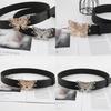Versatile And Belt Slimming With Butterfly Metal Buckle Belt Decoration Dress
