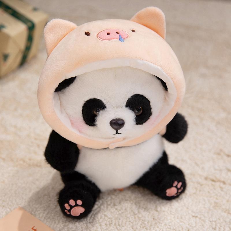 

Soft shark head panda doll plush toy black and white panda doll children accompany soothing rag doll 25cm（0.18kg）