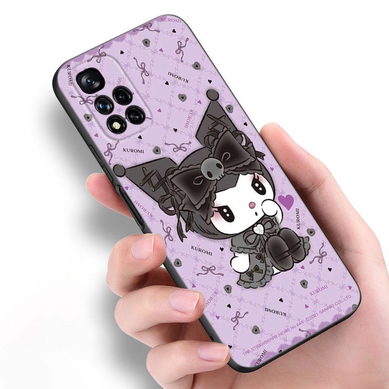 

Милый черный силиконовый чехол Kuromi для телефона Xiaomi POCO X3 X4 NFC F4 GT F5 F6 M3 M4 M6 X5 X6 Pro 5G M5 C55 C65 POCO C65