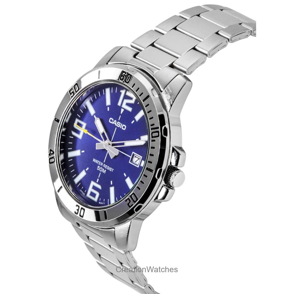 Casio Enticer Analog Stainless Steel Blue Dial Quartz MTP-VD01D-2BV Men's Watch