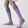 Five Toe Yoga Socks Women Breathable Cotton Knee High Socks Non Slip Sports Socks with Grips for Fitness Dancing Pilates Exercise