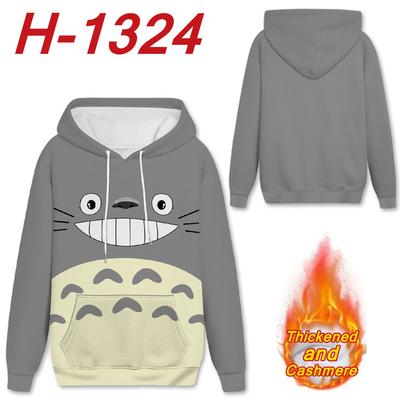 Sudadera con Capucha de Totoro Studio Ghibli Anime Pulóver Sudadera Forrada de Polar Gruesa Estampado de Dibujos Animados Top para Otoño Invierno Unisex