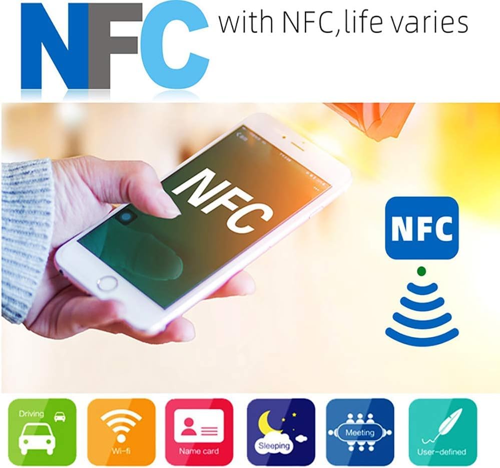 Black NTAG215 Round Card, NFC 215 Tag, TagMo and Amiibo Compatible, 504 Bytes Memory, Fully Programmable for NFC-Enabled Devices (10)