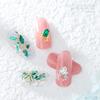 10Pcs Gold Silver Elk Antler Shape Alloy Diamond Nail Ornament Manicure Decoration Accessories