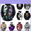 Nightmare Before Christmas Sally Und Jack Skellington 3D Hoodie Sweatshirt In Verschiedenen Größen