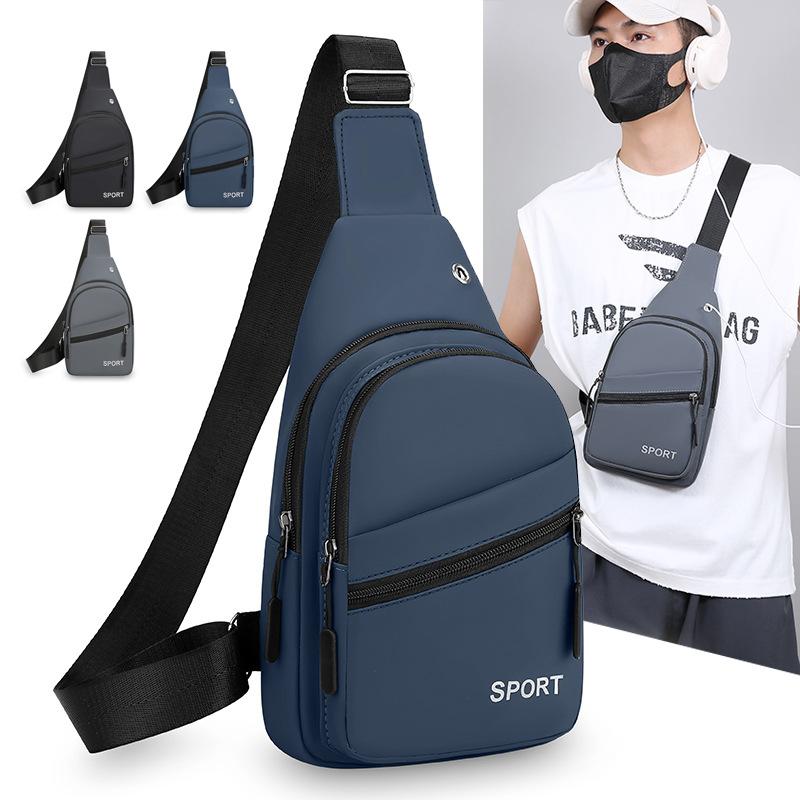 Simple Chest Bag Men's Bag New Business Casual Shoulder Bag Texture Chest Bag Western Style Joker Diagonal Bag.