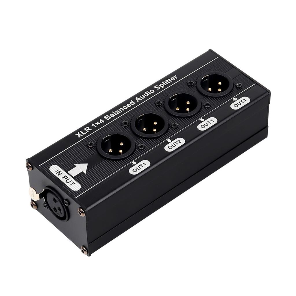 4 Channel Sound Splitter Networking Cable Extender Isolator Common Ground Interference Isolation 1 In 4 Out 3Pin Splitter
