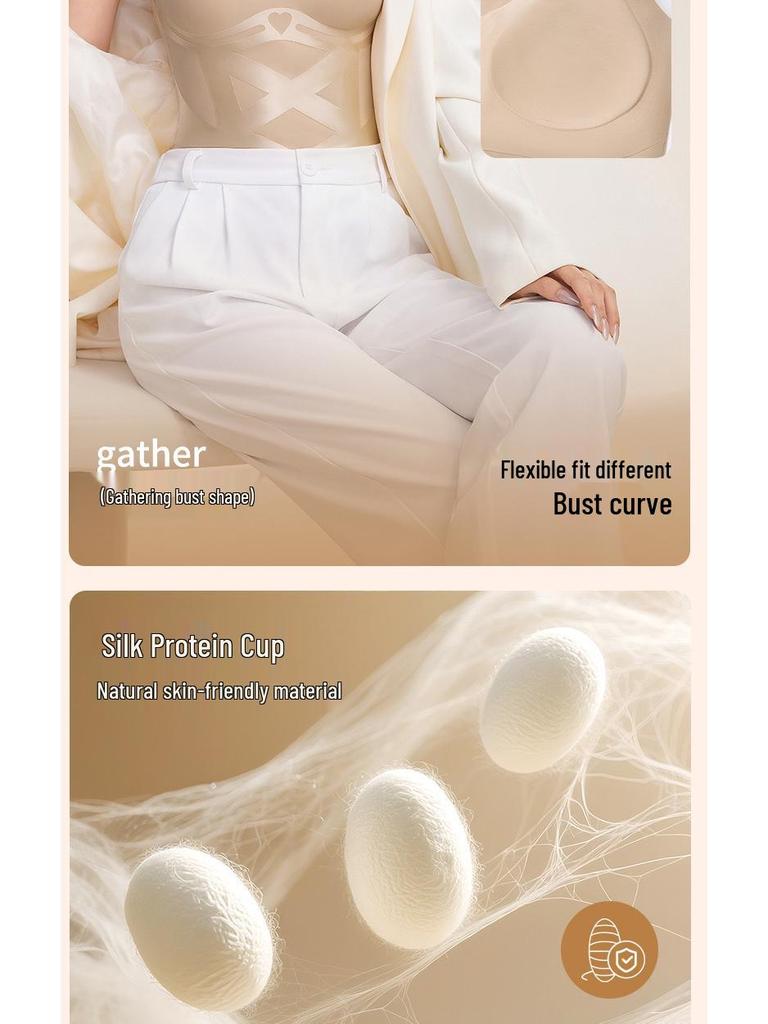 Women's Seamless Cross Compression Body Shaper Vest - Breathable, High-Elastic, Fixed Cup