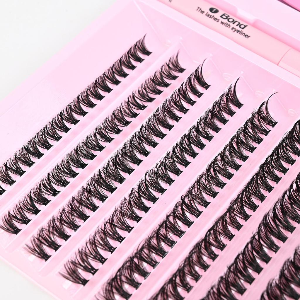 1 Stk. DIY Selbstverpflanzung Europäische und Amerikanische 40D Segmentierte Dicke und Geschwungene Wimpern Set