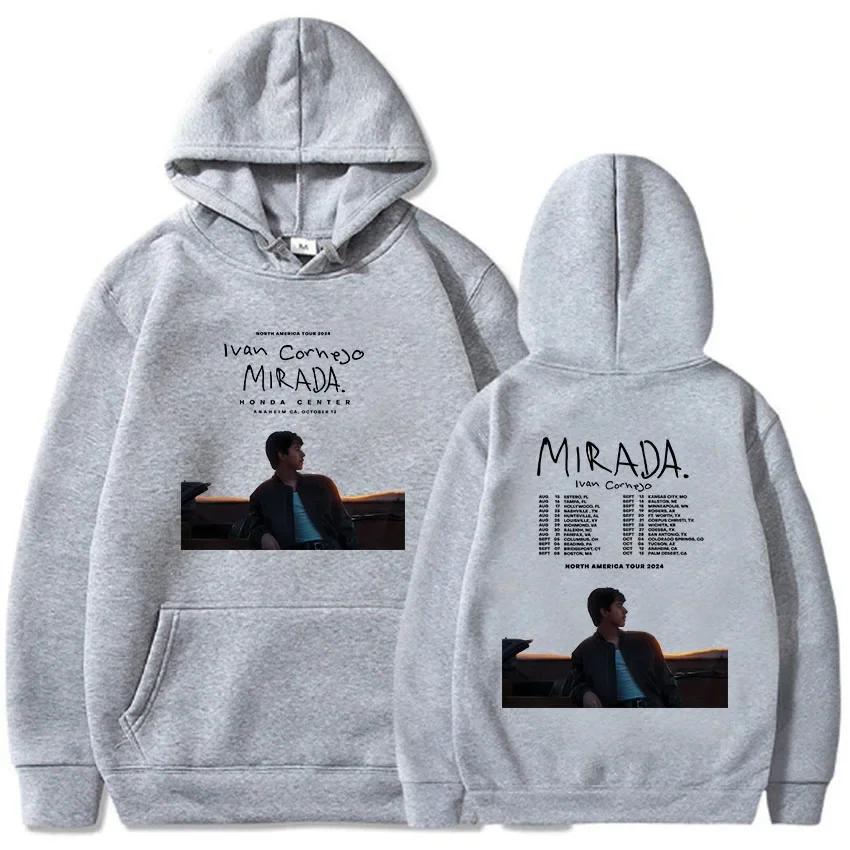 Ivan Cornejo Mirada Hoodies Manga Longa Harajuku Moda Moletom com Bolso Casual Com Capuz Pulôver Tour 2024 Impressão Moletom Com Capuz