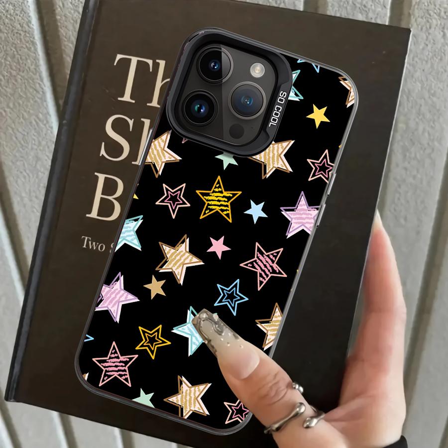Star Pattern Art Case for iPhone 17 Pro Max XS 11 13 Pro 12 XR 15 Plus 16 Air 14 Back Phone Cover