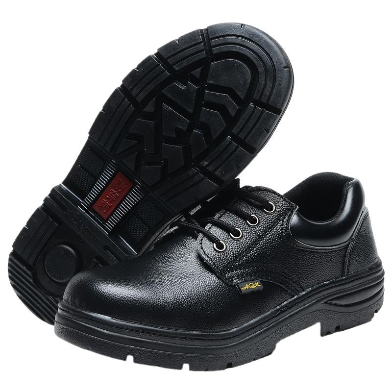 Labor Insurance Shoes Embossed Cowhide Steel Baotou Anti-smashing Work Shoes Anti-piercing Welder Shoes