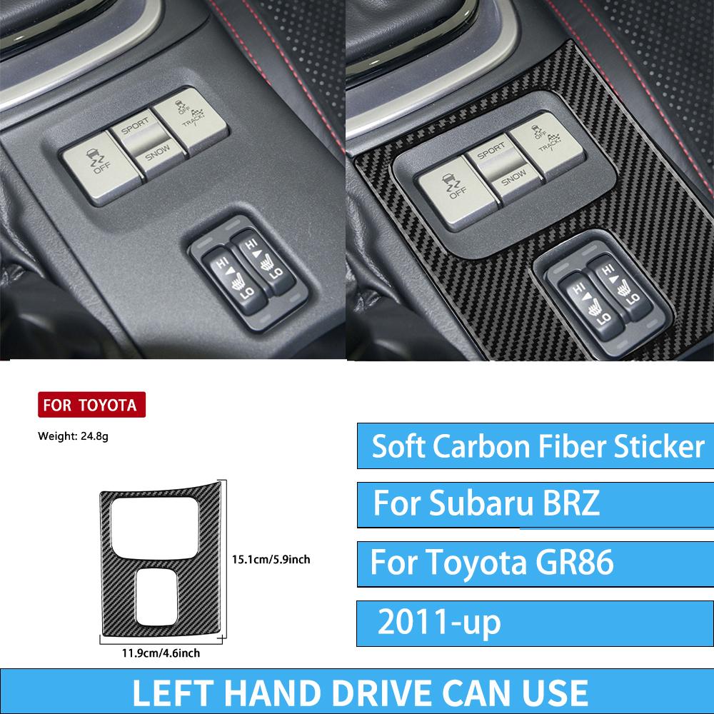 For Subaru BRZ/ For Toyota GR86 -up Carbon Fiber Decal Car Center Console Shift Panel Interior Decorative Stickers