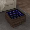 VidaXL Side Table and LED Brown Oak 40x40x30 Cm Engineered Wood, End Table, Sofa Table, Living Room Table, 847503