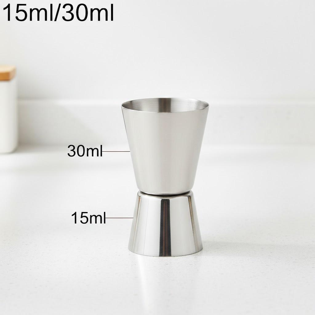 Stainless Steel Jigger Shot Glass Cocktail Measuring Cup Bar Tool 15ml 30ml 25ml 50ml Ideal for Bartending and Home Use