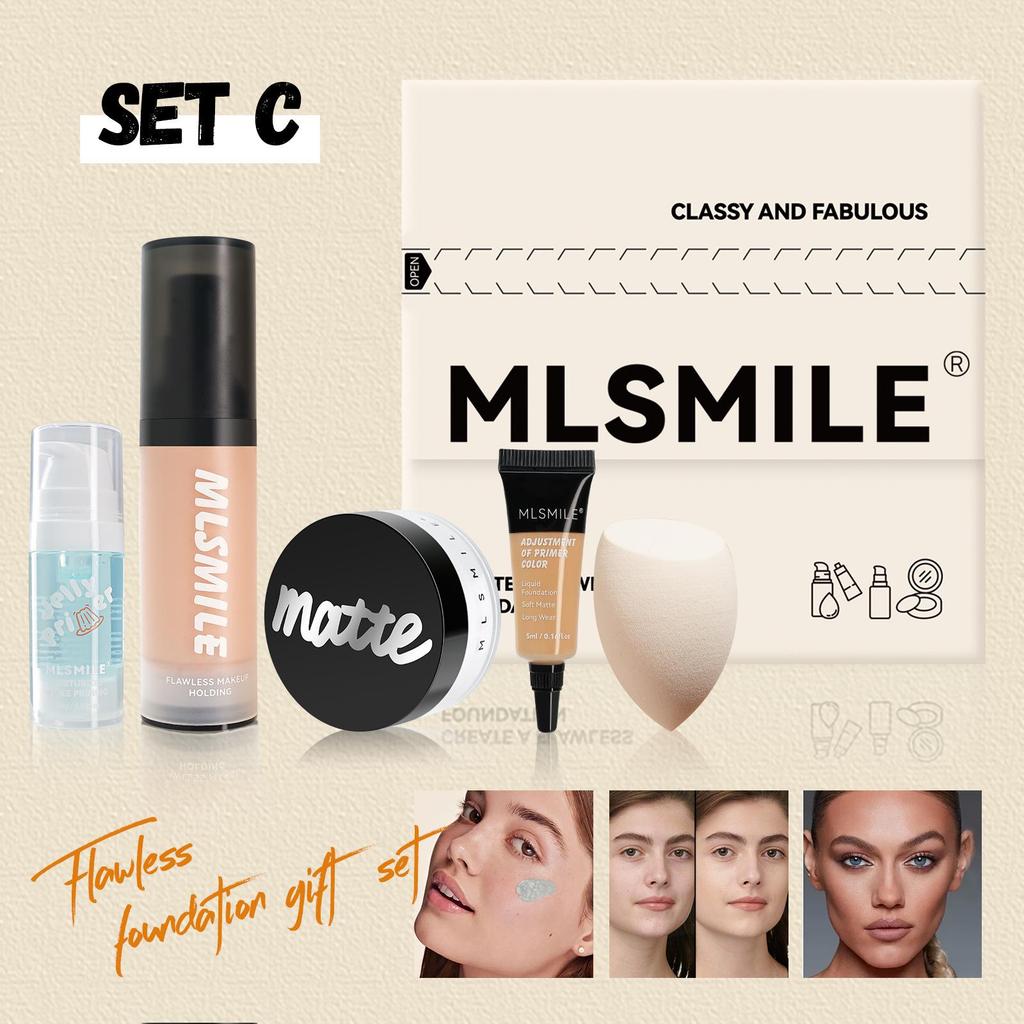Exclusive 5-Piece Matte Foundation & Loose Powder Beginner Makeup Set