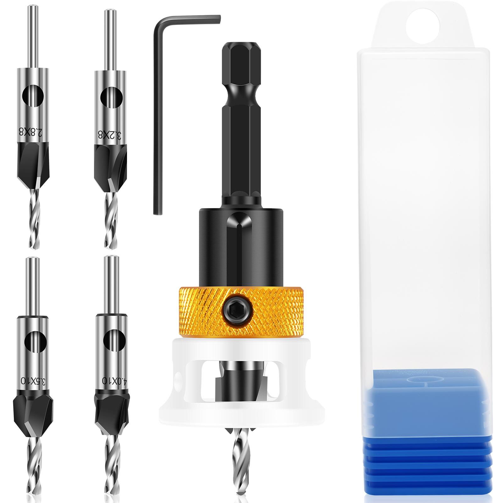 

Woodworking Limit Four Edge Countersink Drill Alloy Drill Cone Drill Adjustable Depth Step Drill Screw Countersink Drill Bit Hexagonal&80mm