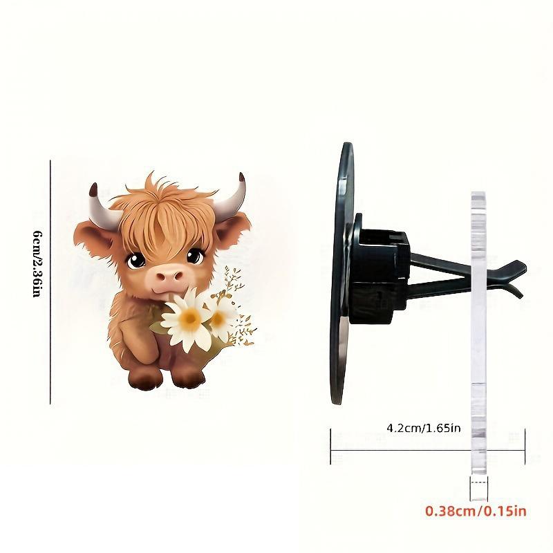 Car Outlet Vent Perfume Clips Cat Air Freshener Diffuser Aromatherapy Decoration Interior Aromatherapy Pad Cartoon Cow Clip