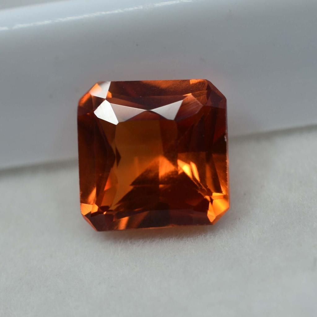 Natural Orange Sapphire Loose Gemstone 20.10 Ct Square Cut September Birthstone for Gem Collections