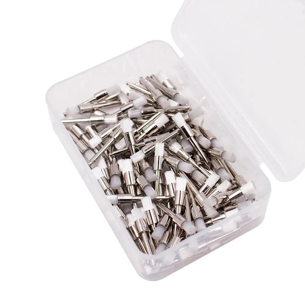 

Nigf 100Pcs Dental Lab Nylon Latch Small Flat Polishing Polisher Prophylaxis Brushes Disposable Dental Care Brush Head