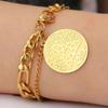 LIKGREAT Trinitätsknoten Lebensbaum Armband für Männer Frauen Edelstahl Halbmond Göttin Medaillon Anhänger Schmuck Geschenk