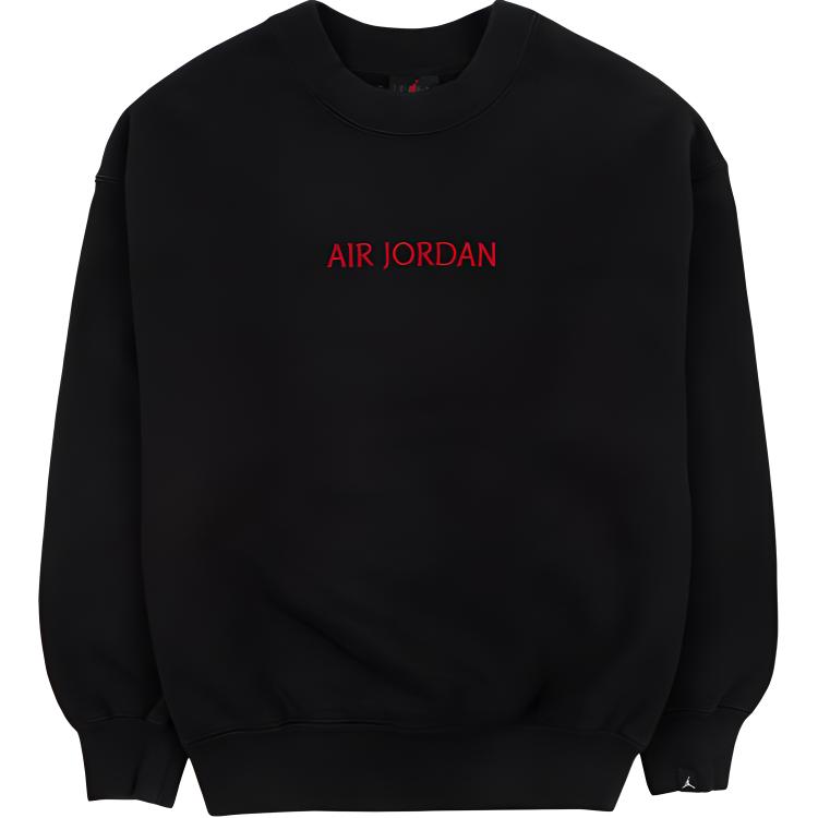 

Jordan однотонный пуловер с круглым вырезом и логотипом бренда, буквенный принт, толстовка с длинными рукавами, женская толстовка, черный DV6470-010 S