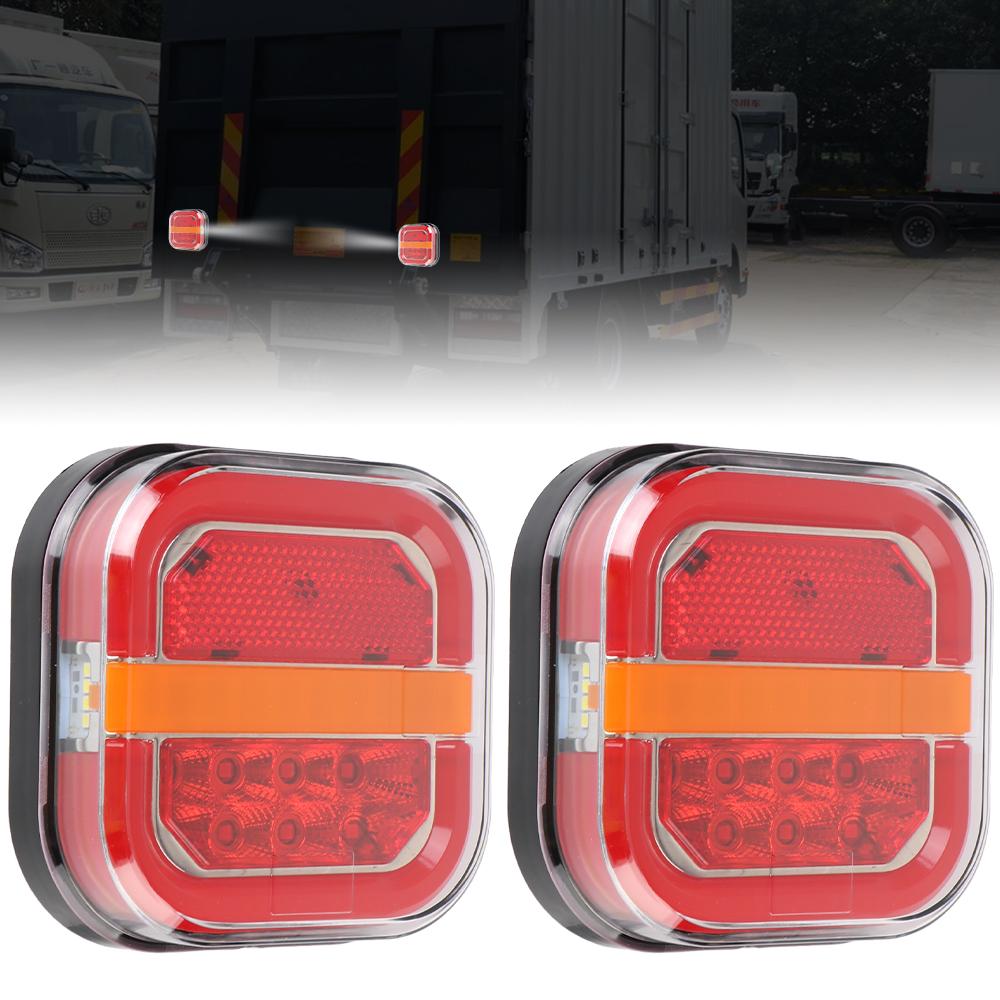 Car Tail Lamp Taillight Turn Signal Indicator for Truck UTV ATV Van Square Car Accessories License Plate Lamp 28 LED 12V 24V