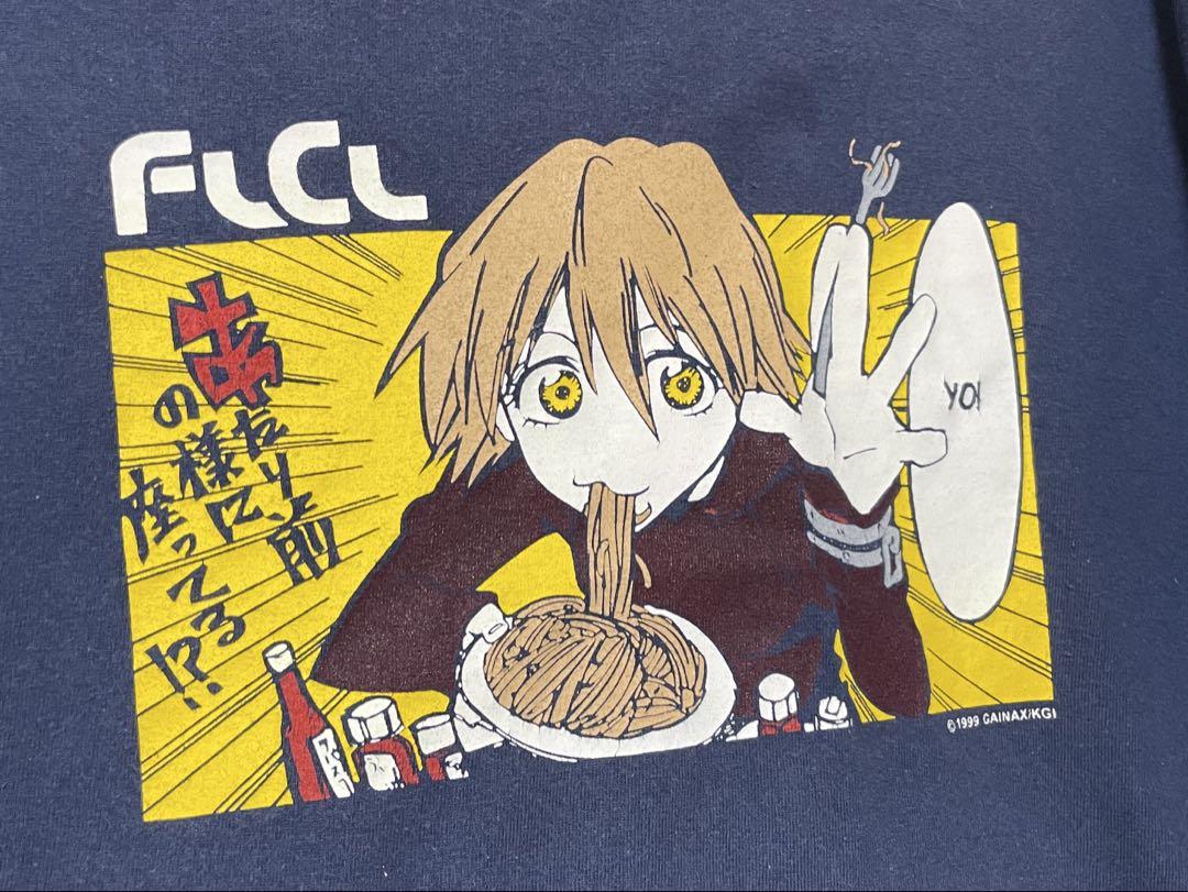 

[USED] flcl Haruko T-shirt, size L, navy, 90s