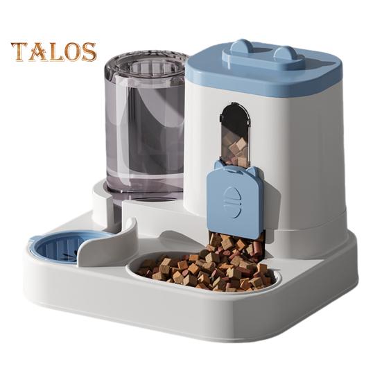 

2-в-1 кормушка для домашних животных и поилка, автоматический набор для сухого корма и поилки для мелких и средних кошек и собак синий