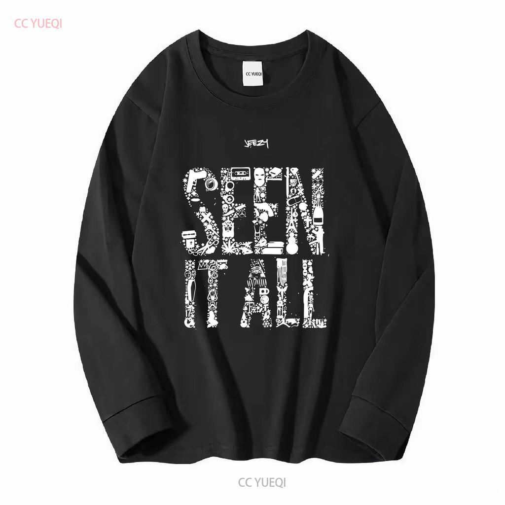 Mens Jeezy Seen It All T shirt Small Black long or short sleeves vintage Washed Versatile Slightly Stretched fashion Soft