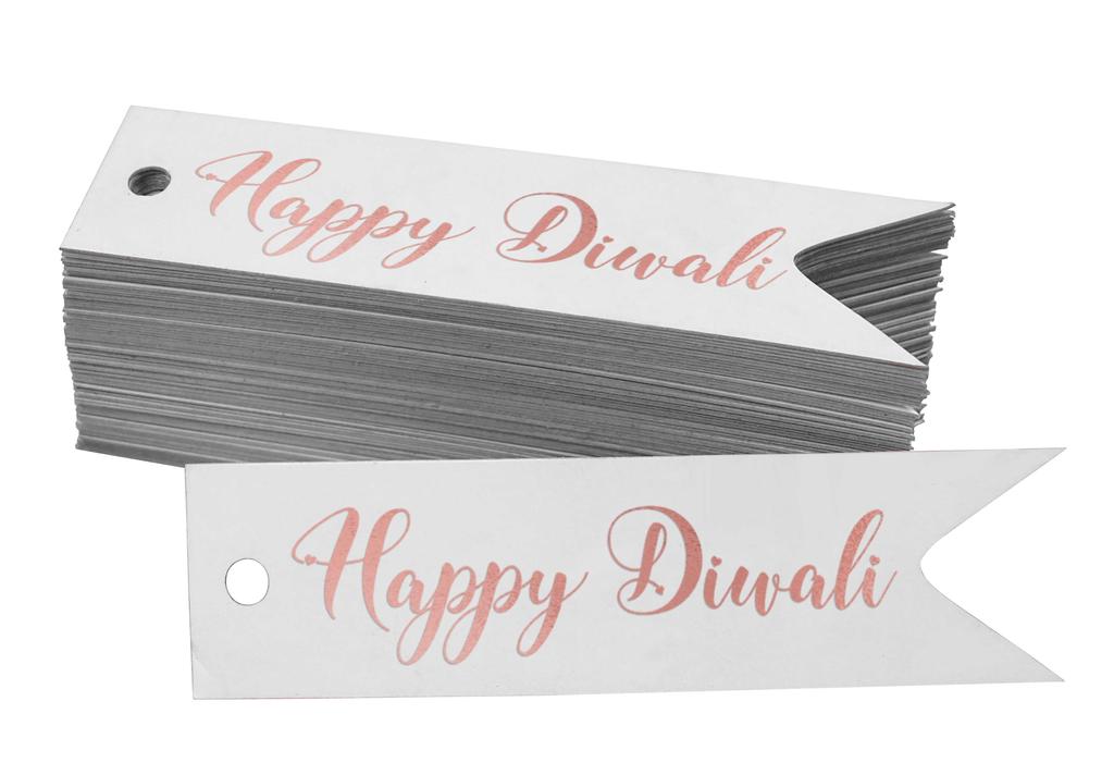 Inkdotpot Pack Of 100 Happy Diwali Favor Paper Tags Craft Real Gold Foil Hang