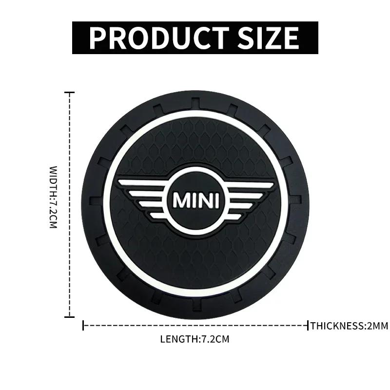 1/2Pcs Car Coasters Water Cup Slots Non-Slip Mat For Mini Cooper JCW Works R56 R50 F54 F55 F56 F57 F60 R52 R53 R55 R57 R58 R59