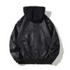 Men's Faux Leather Jacket Motorcycle Slim Fit Hooded PU Coat Top Spring Autumn  Casual Windproof Men's Clothing M-3XL