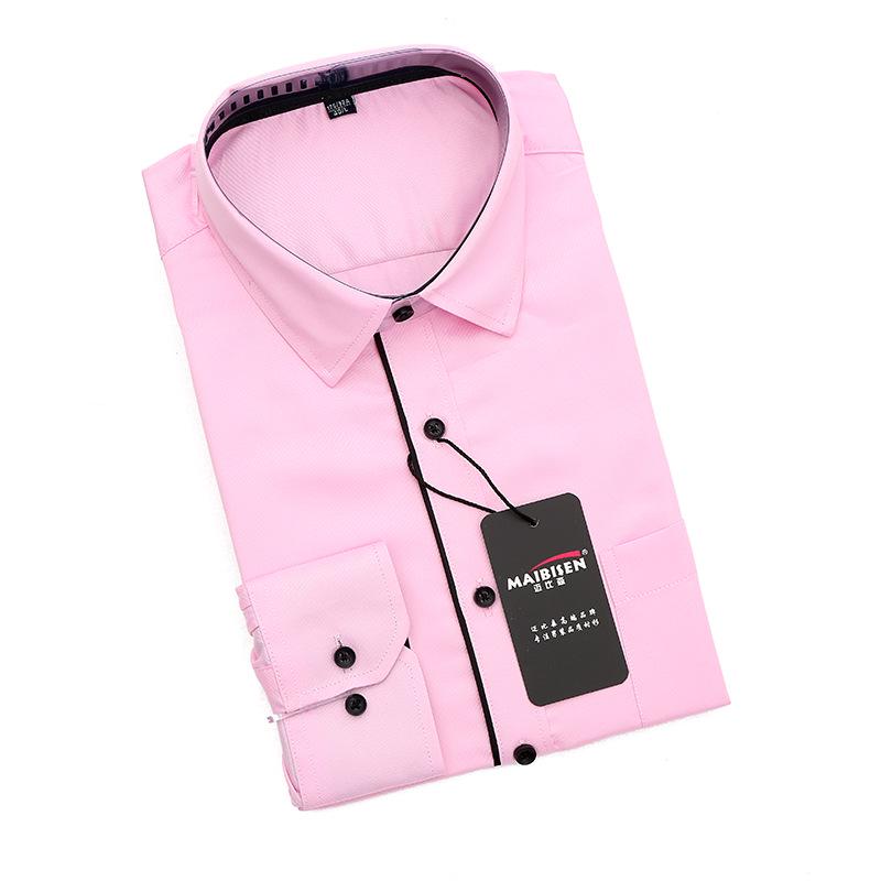 Spring and Autumn Fashion Shirts Men's Business Self-cultivation Professional Tooling Tops Youth Trend Solid Color Long-sleeved Shirts