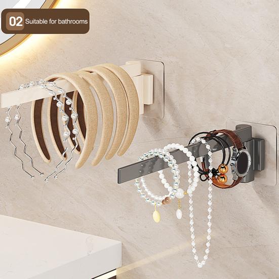 1/2Pcs Kitchen Hanging Rack 360-Degree Rotation Wall-Mounted Rotating Organizer Vertical Wall Storage Stand Rag Holder